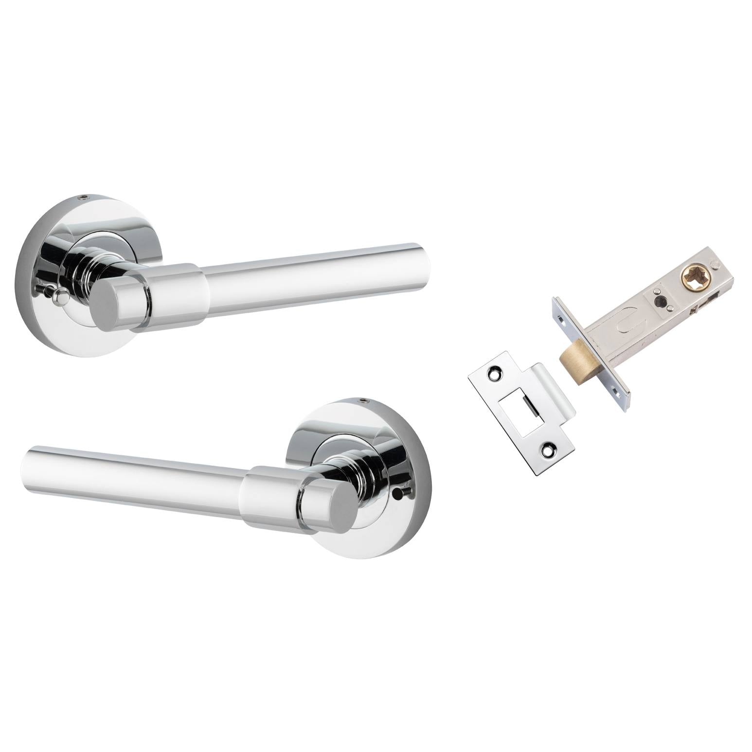 Helsinki Lever Round Rose (Inbuilt Privacy) Polished Chrome