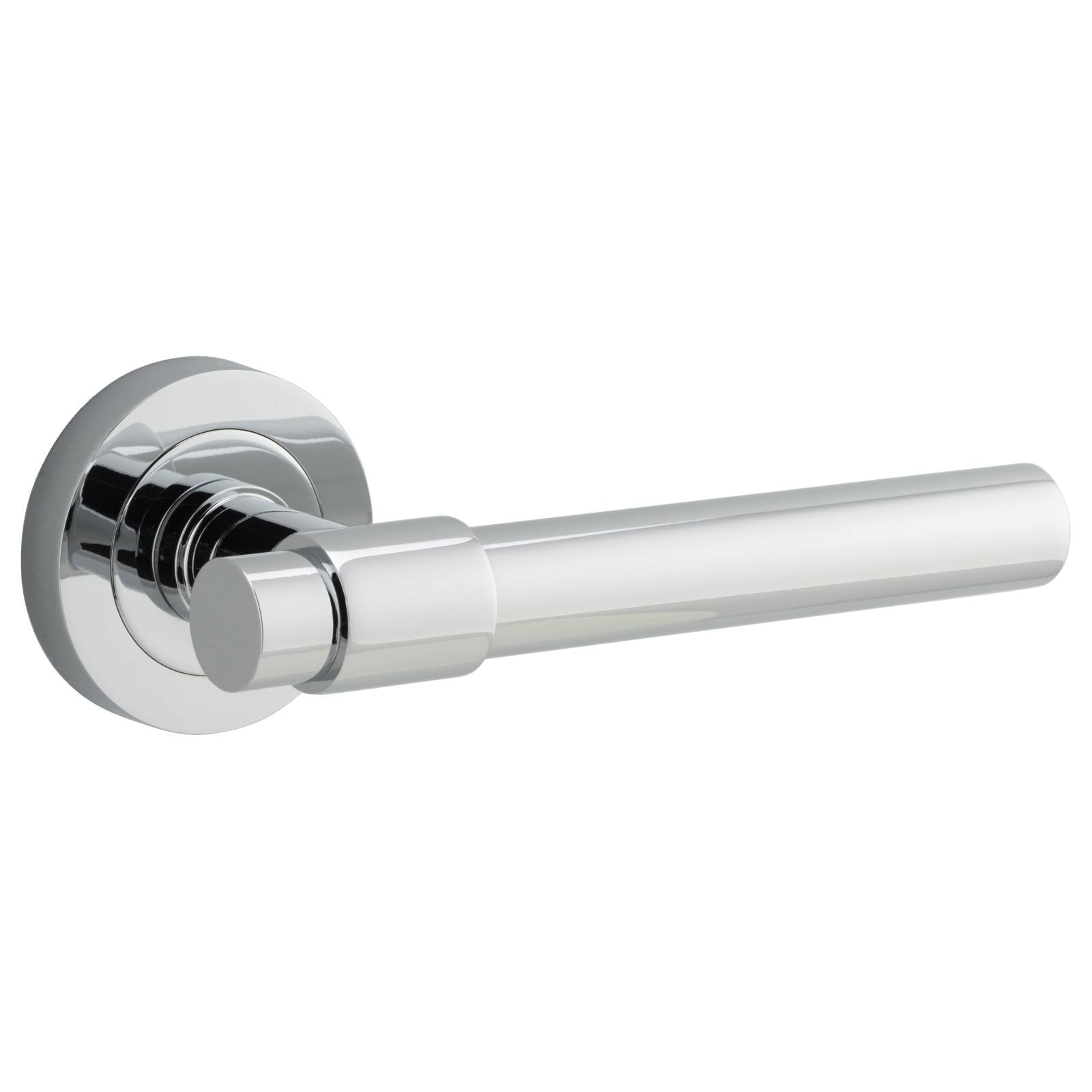 Helsinki Lever Round Rose, Polished Chrome