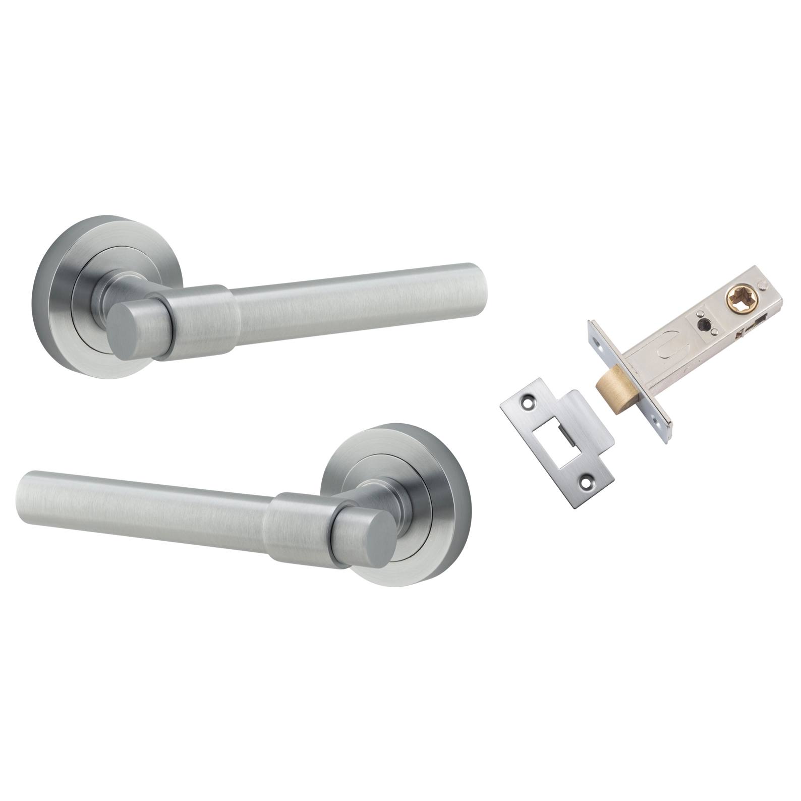 Helsinki Lever Round Rose Passage Kit Brushed Chrome