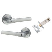 Helsinki Lever Round Rose Passage Kit Brushed Chrome