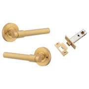 Helsinki Lever Round Rose (Inbuilt Privacy) Brushed Brass
