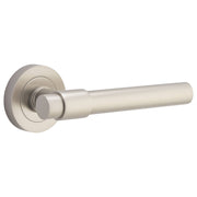 Helsinki Lever Round Rose, Satin Nickel
