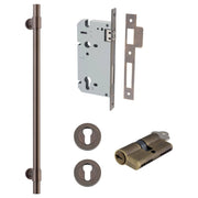 Helsinki Pull Handle 450mm Entrance Kit w Separare High Security Lock Signature Brass