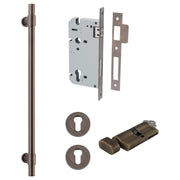 Helsinki Pull Handle 450mm Entrance Kit w Separare High Security Lock Signature Brass