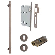Helsinki Pull Handle 600mm Entrance Kit w Separare High Security Lock Signature Brass