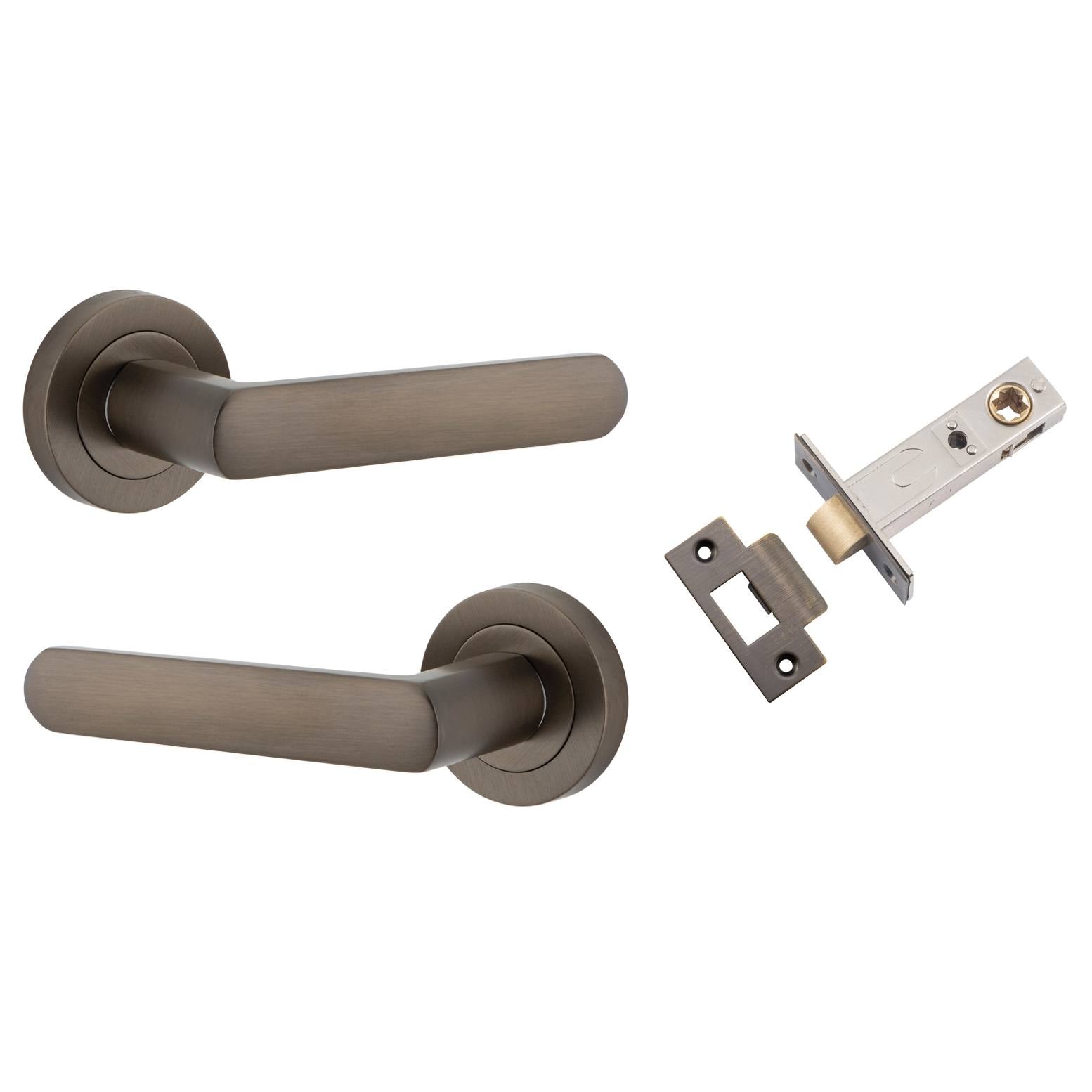 Osaka Lever Round Rose Passage Kit Signature Brass