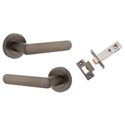 Osaka Lever Round Rose Passage Kit Signature Brass