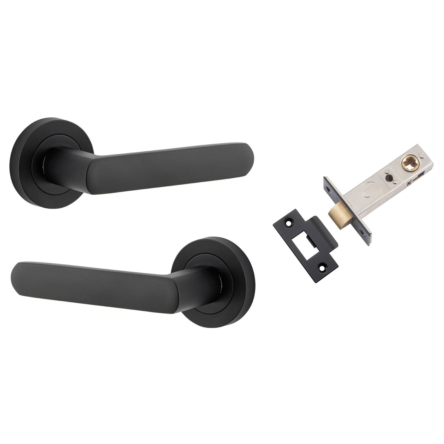 Osaka Lever Round Rose Passage Kit Matt Black