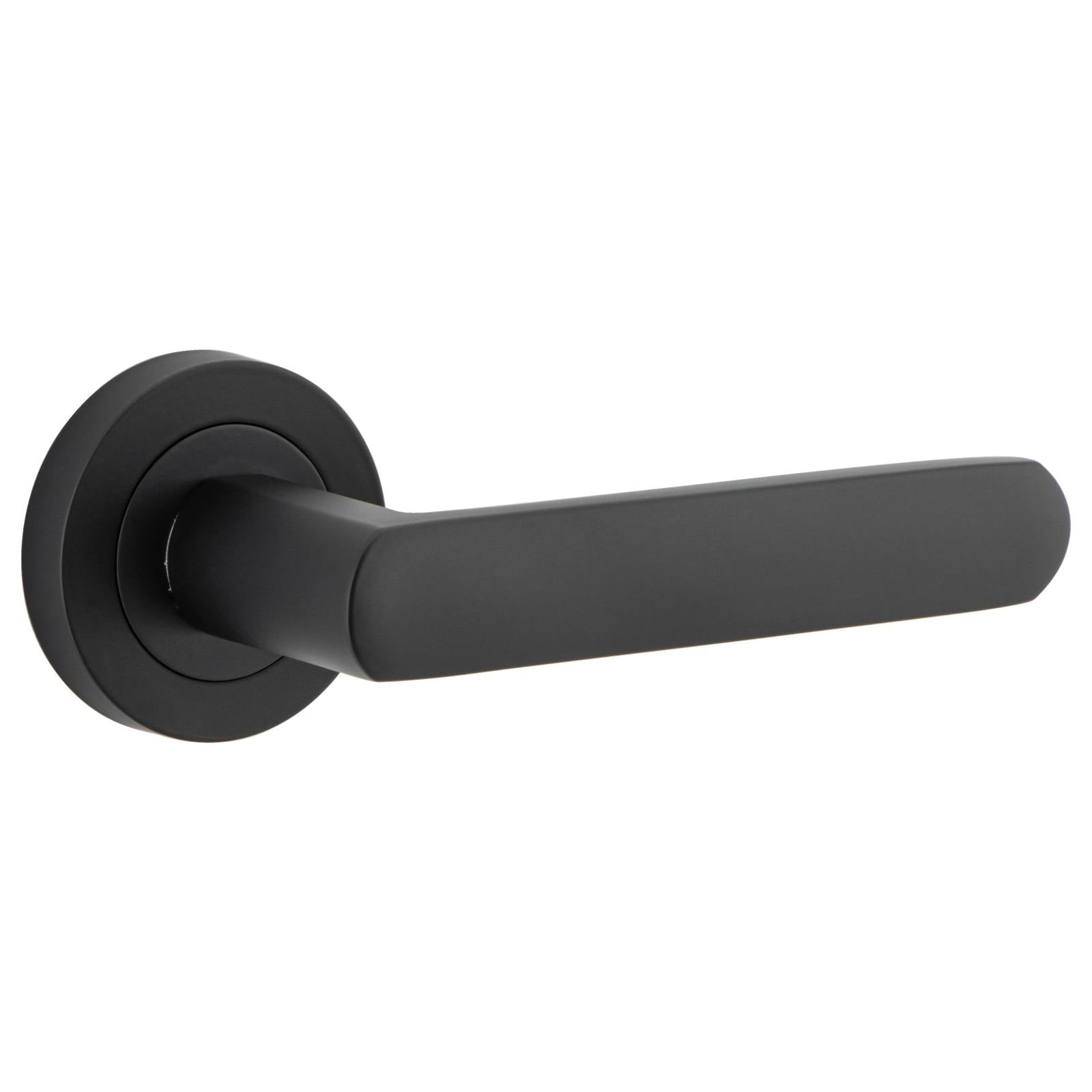 Osaka Lever Round Rose Matt Black