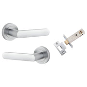 Osaka Lever Round Rose Passage Kit Brushed Chrome