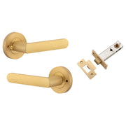 Osaka Lever Round Rose (Inbuilt Privacy) Brushed Brass