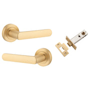 Osaka Lever Round Rose Passage Kit Brushed Brass