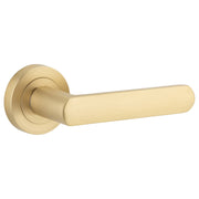 Osaka Lever Round Rose Brushed Brass