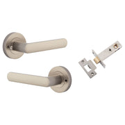 Osaka Lever Round Rose (Inbuilt Privacy) Satin Nickel