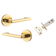 Baltimore Return Lever Round Rose (Inbuilt Privacy) Polished Brass