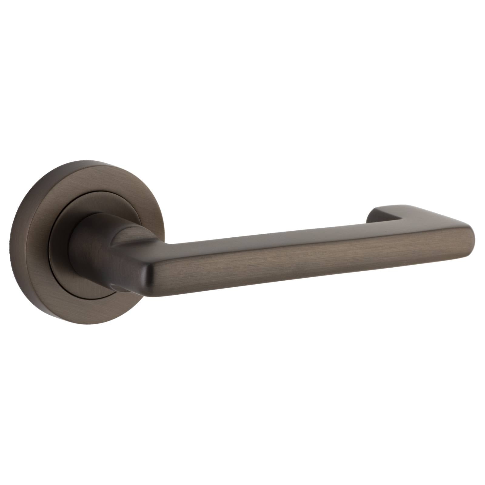 Baltimore Return Lever Round Rose Signature Brass