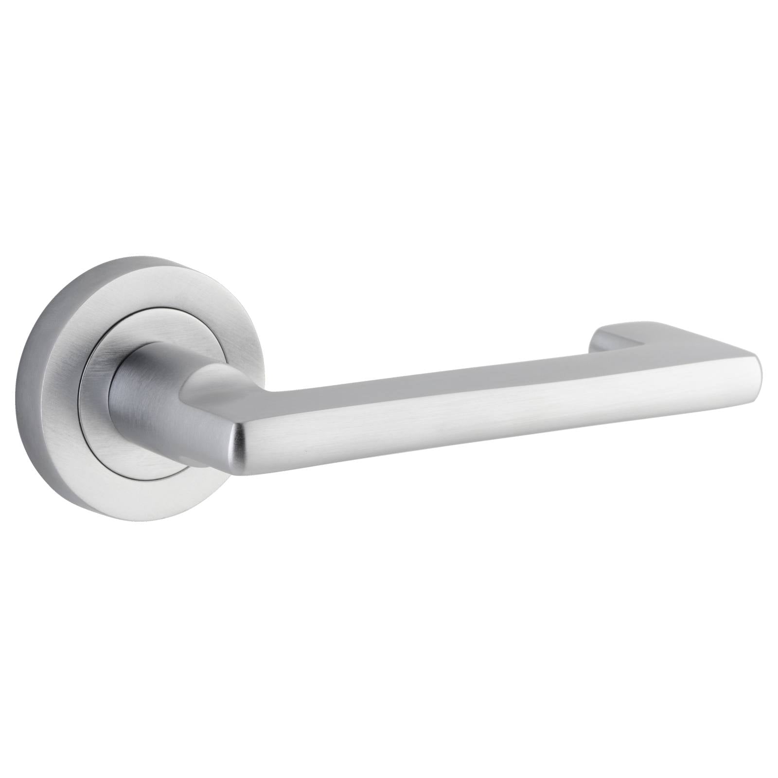 Baltimore Return Lever Round Rose Brushed Chrome
