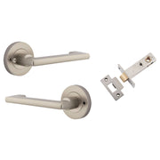 Baltimore Return Lever Round Rose (Inbuilt Privacy) Satin Nickel