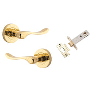 Stirling Lever Round Rose (Inbuilt Privacy) Polished Brass
