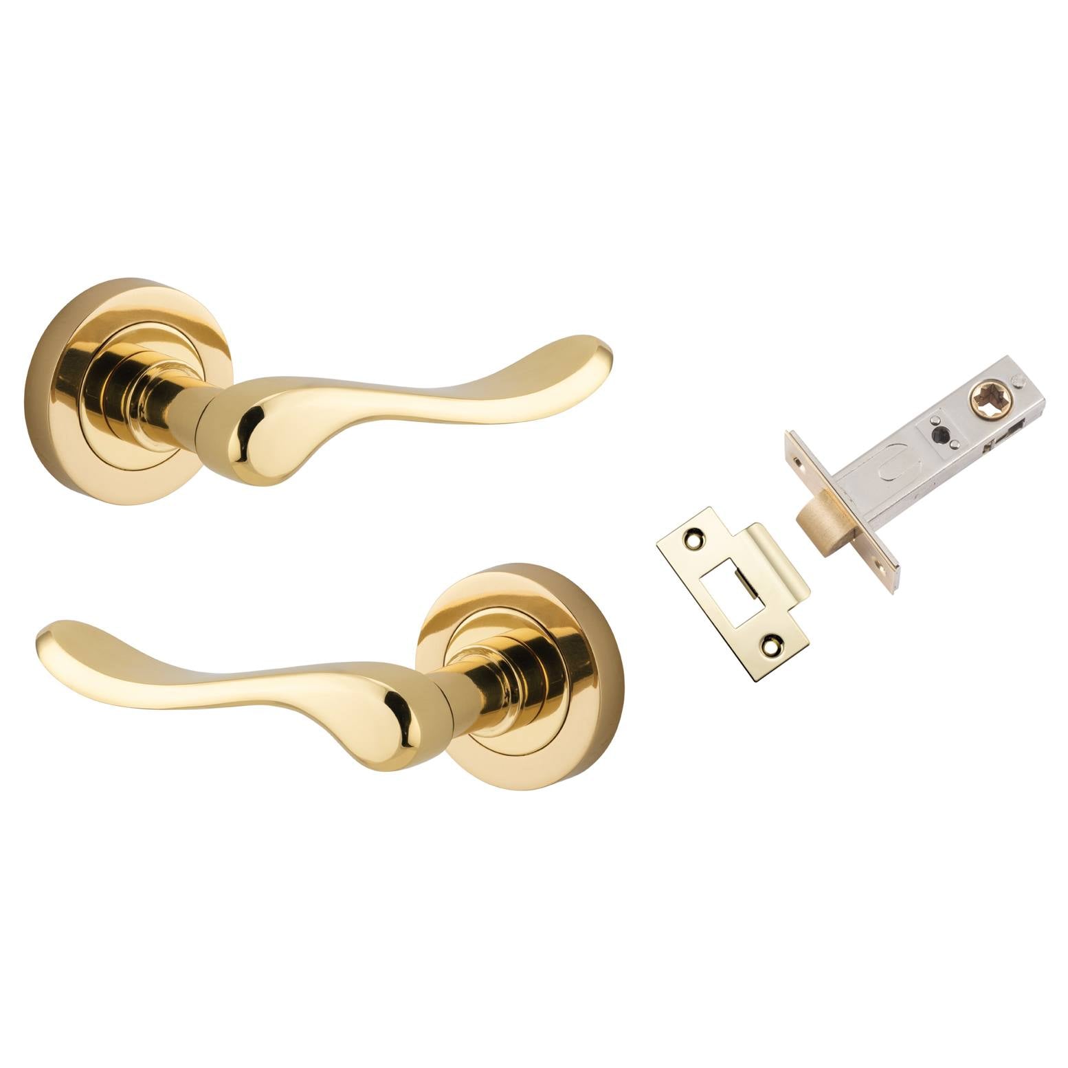 Stirling Lever Polished Brass Round Rose Passage Kit
