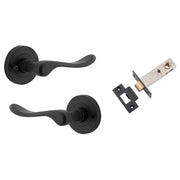 Stirling Lever Round Rose (Inbuilt Privacy) Matt Black