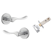 Stirling Lever Round Rose (Inbuilt Privacy) Brushed Chrome