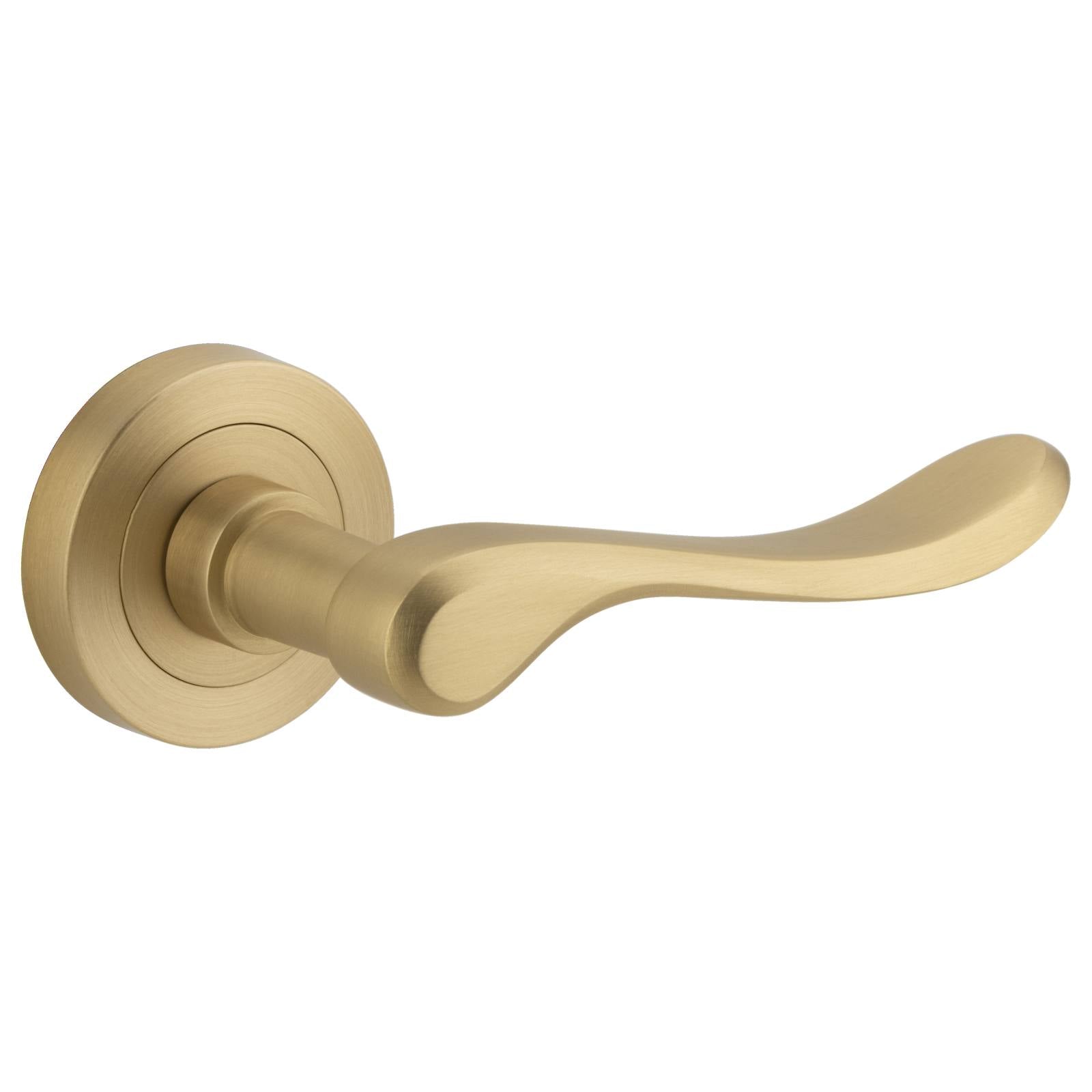 Stirling Lever Round Rose Brushed Brass