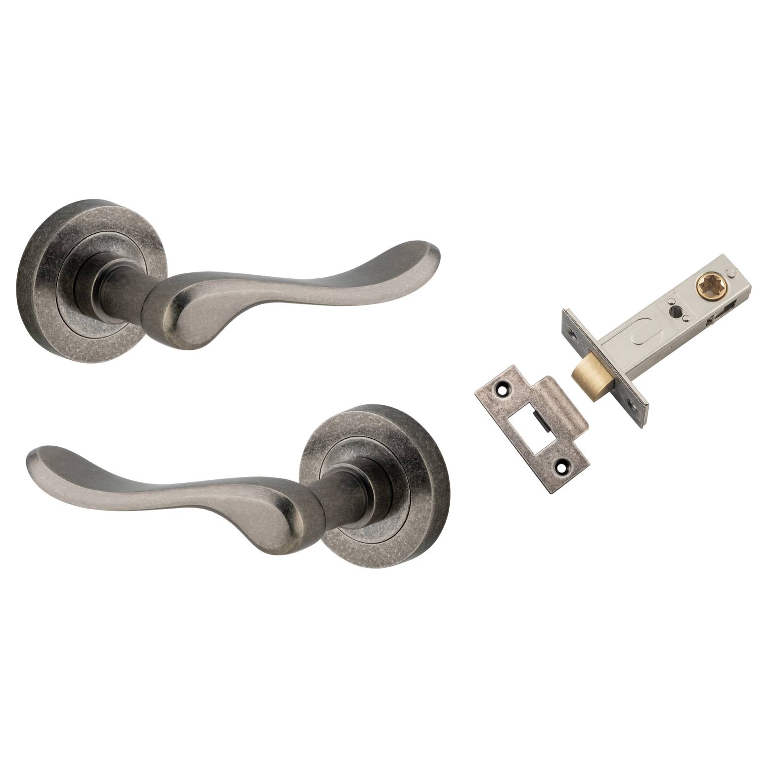 Stirling Lever Round Rose Passage Kit Distressed Nickel