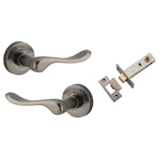 Stirling Lever Round Rose Passage Kit Distressed Nickel