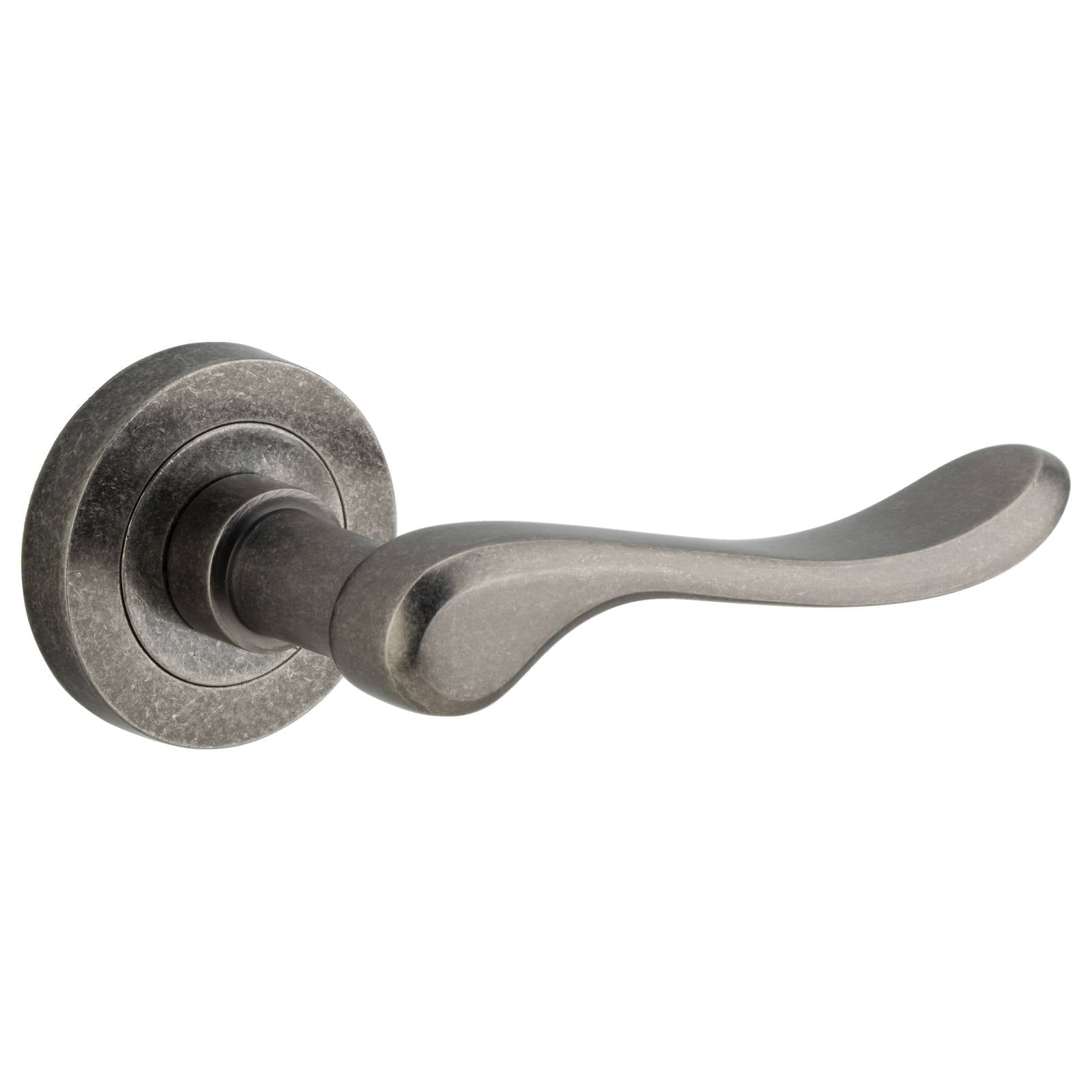 Stirling Lever Round Rose Distressed Nickel