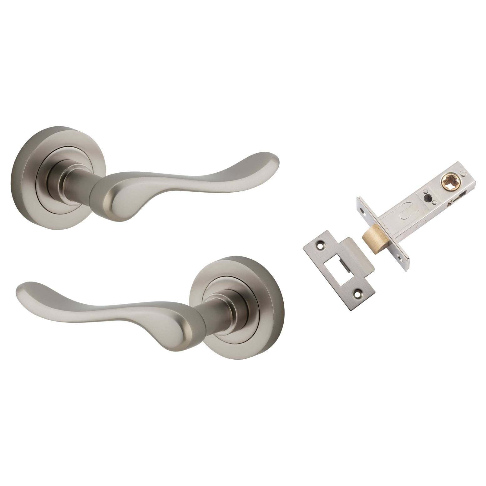 Stirling Lever Round Rose Passage Kit Satin Nickel