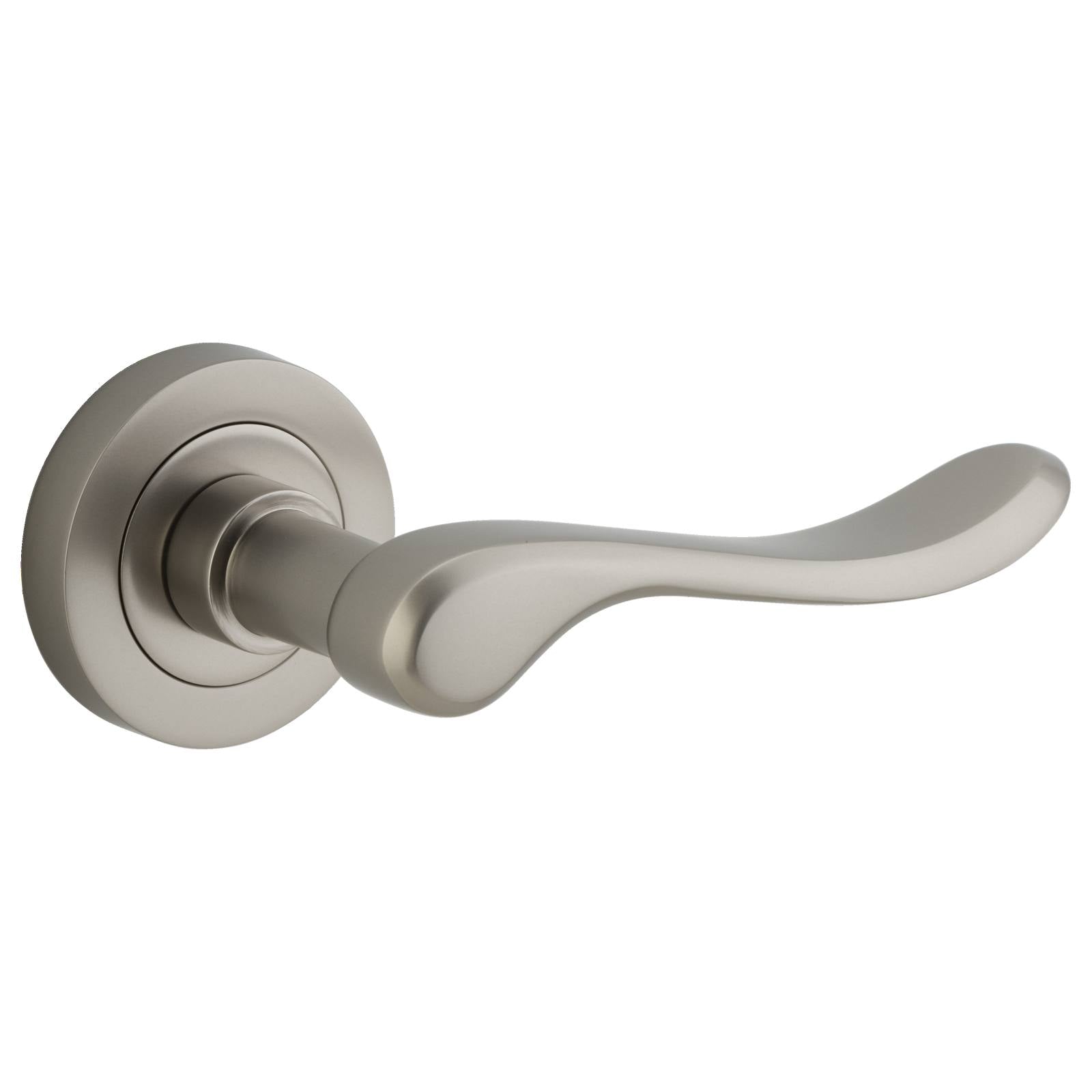 Stirling Lever Round Rose Satin Nickel