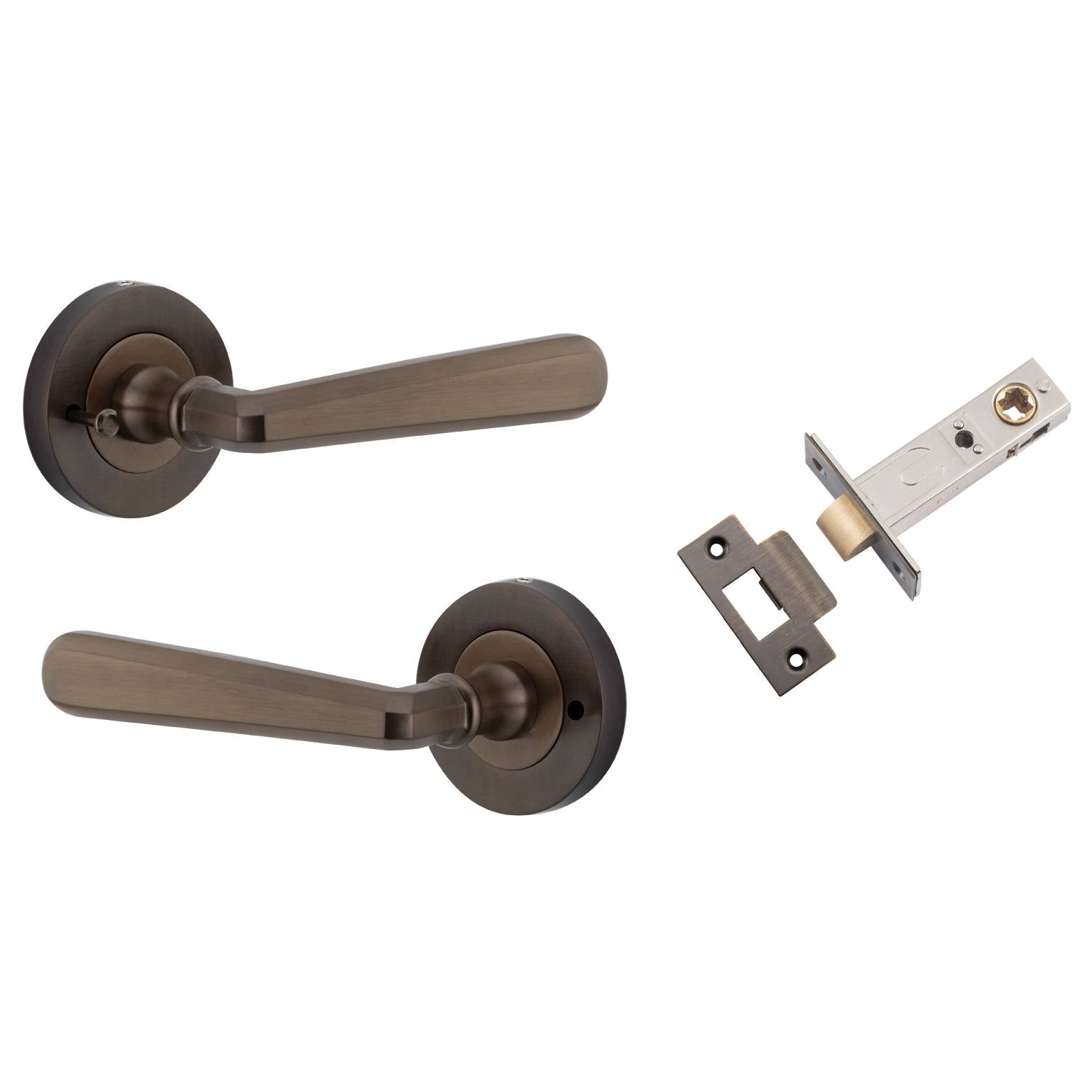 Copenhagen Lever Round Rose (Inbuilt Privacy) Signature Brass