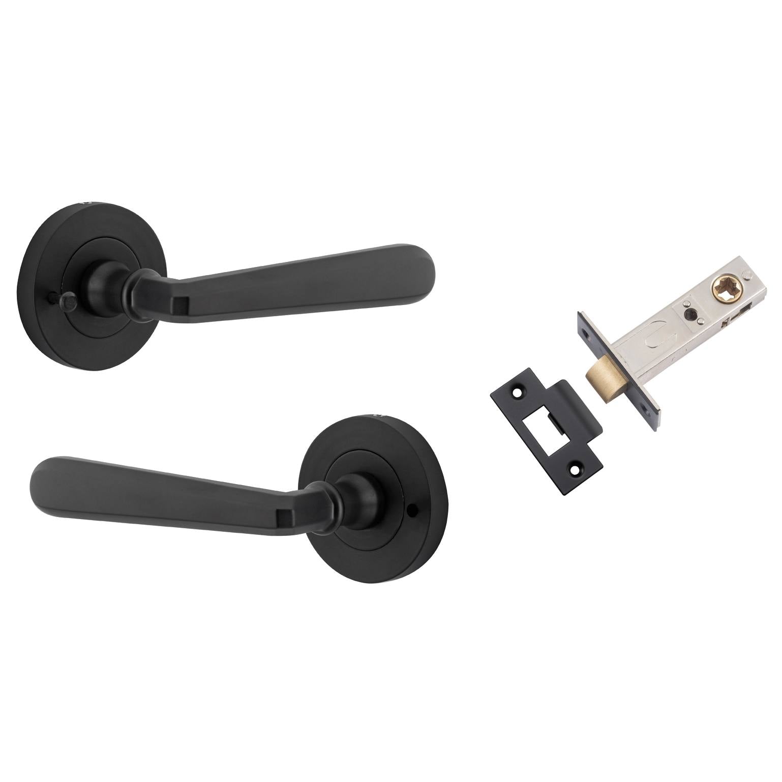 Copenhagen Lever Round Rose (Inbuilt Privacy) Matt Black