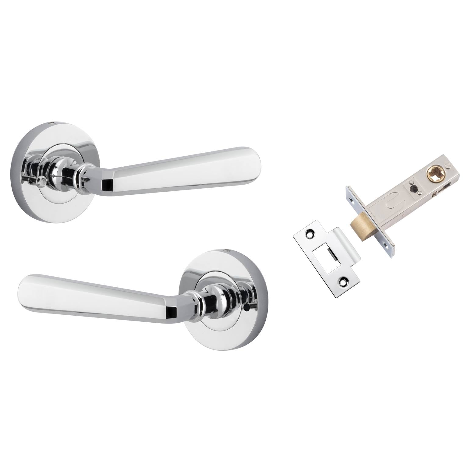 Copenhagen Lever Round Rose (Inbuilt Privacy) Polished Chrome