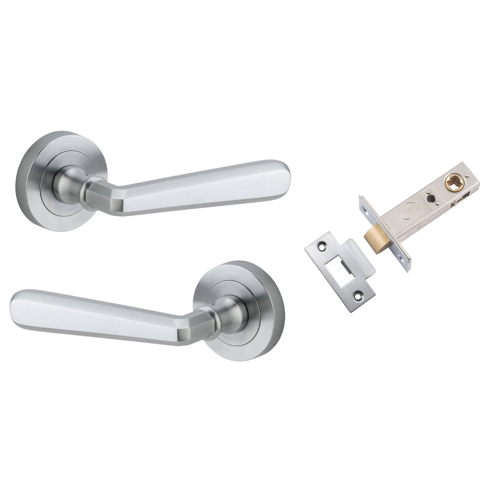 Copenhagen Lever Round Rose Passage Kit Brushed Chrome