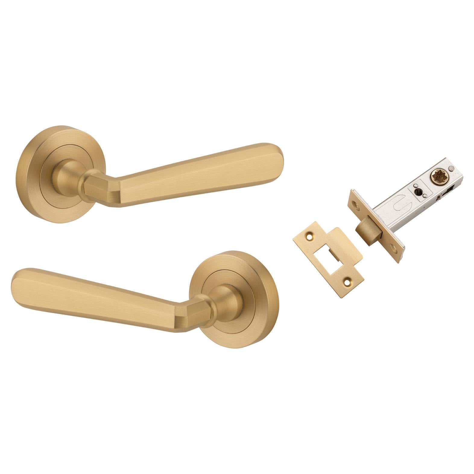 Copenhagen Lever Brushed Brass Round Rose Passage Kit