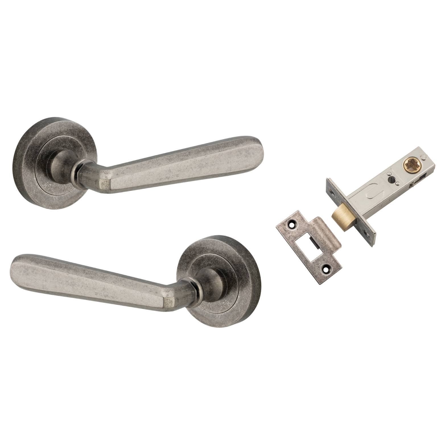 Copenhagen Lever Round Rose Passage Kit Distressed Nickel