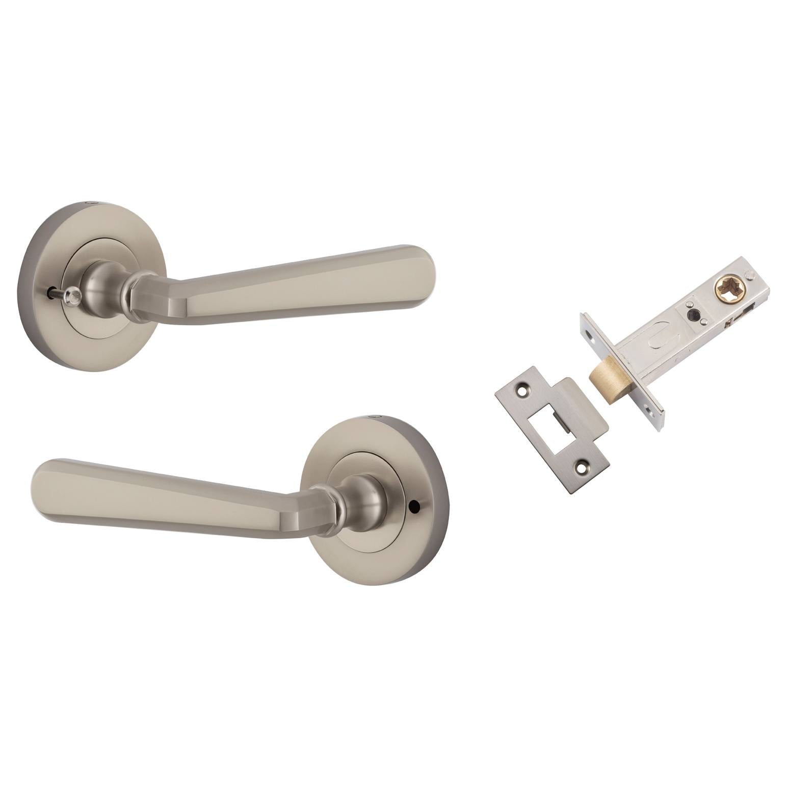Copenhagen Lever Round Rose (Inbuilt Privacy) Satin Nickel