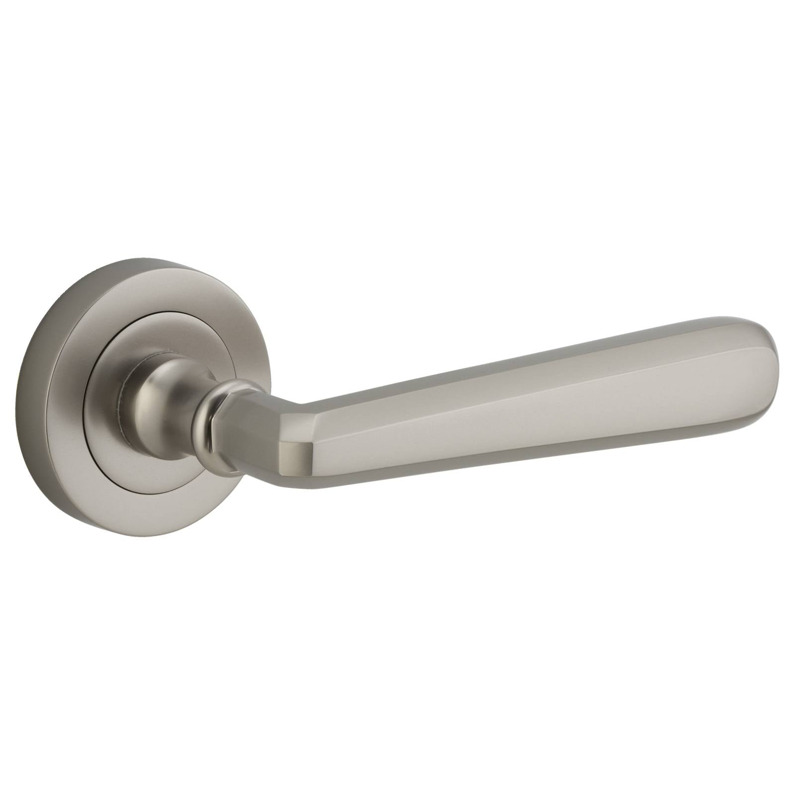 Copenhagen Lever Round Rose, Satin Nickel