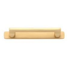 Baltimore Cabinet Pull with Backplate CTC128mm Brushed Brass