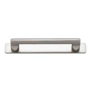 Baltimore Cabinet Pull with Backplate CTC128mm Satin Nickel