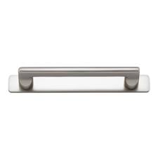 Baltimore Cabinet Pull with Backplate CTC128mm Satin Nickel
