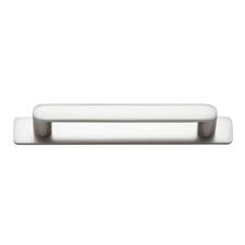 Osaka Cabinet Pull with Backplate CTC128mm Satin Nickel