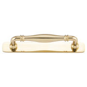 Sarlat Cabinet Pull with Backplate CTC128mm, Polished Brass