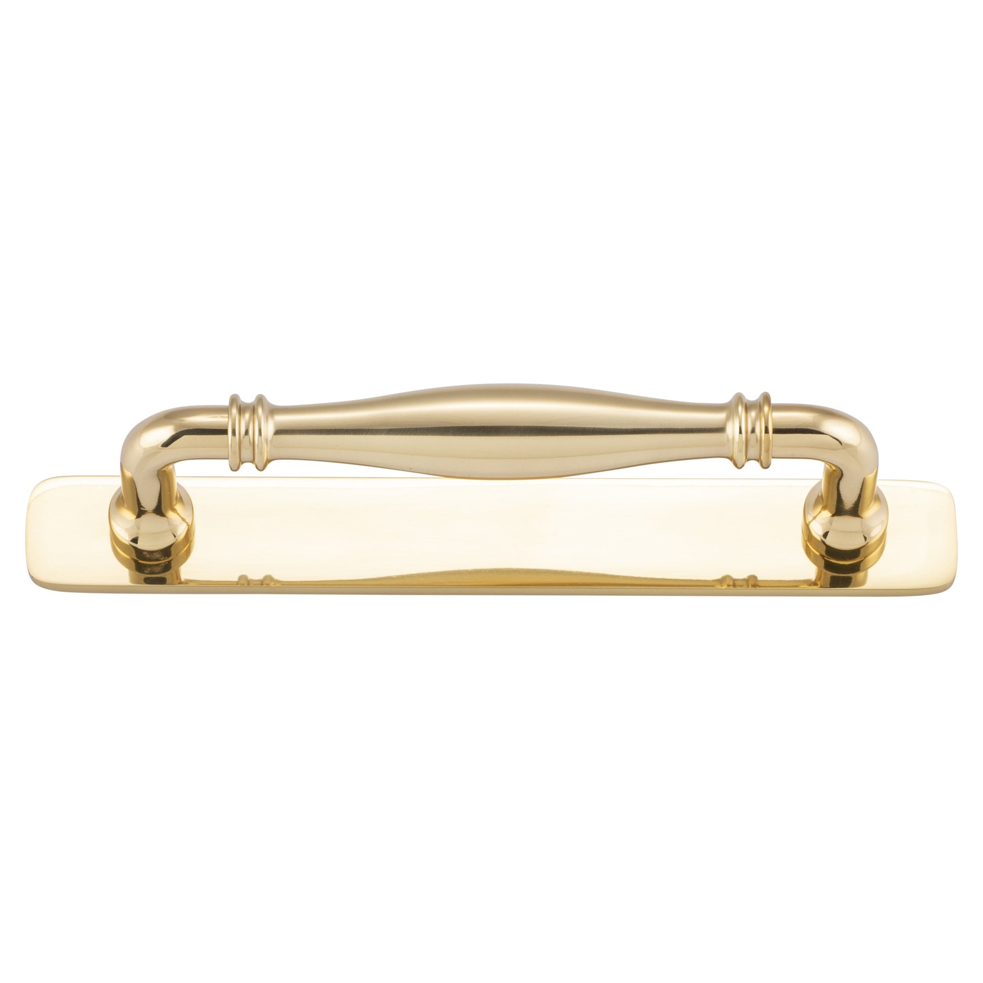 Sarlat Cabinet Pull with Backplate CTC128mm, Polished Brass