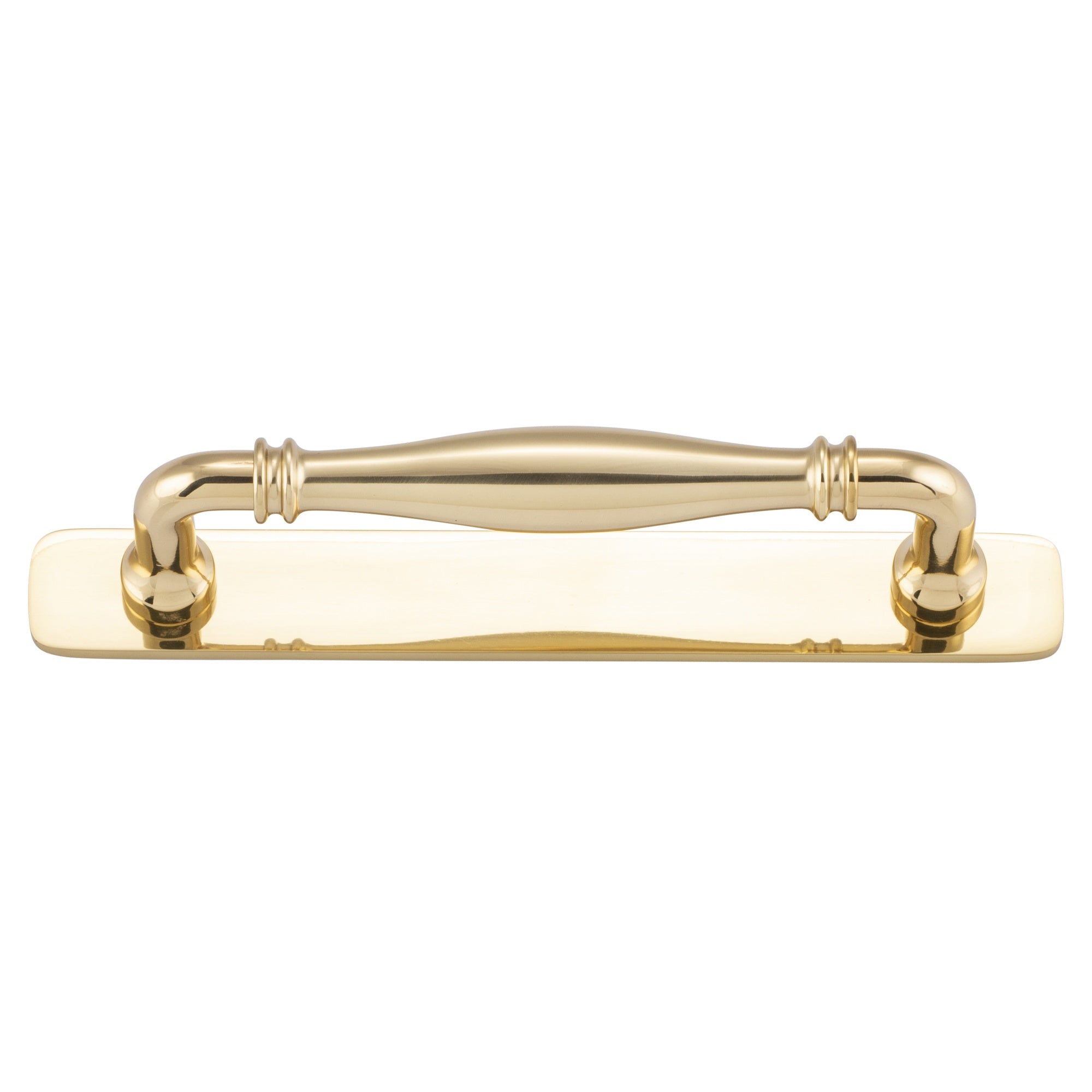 Sarlat Cabinet Pull with Backplate CTC128mm, Polished Brass