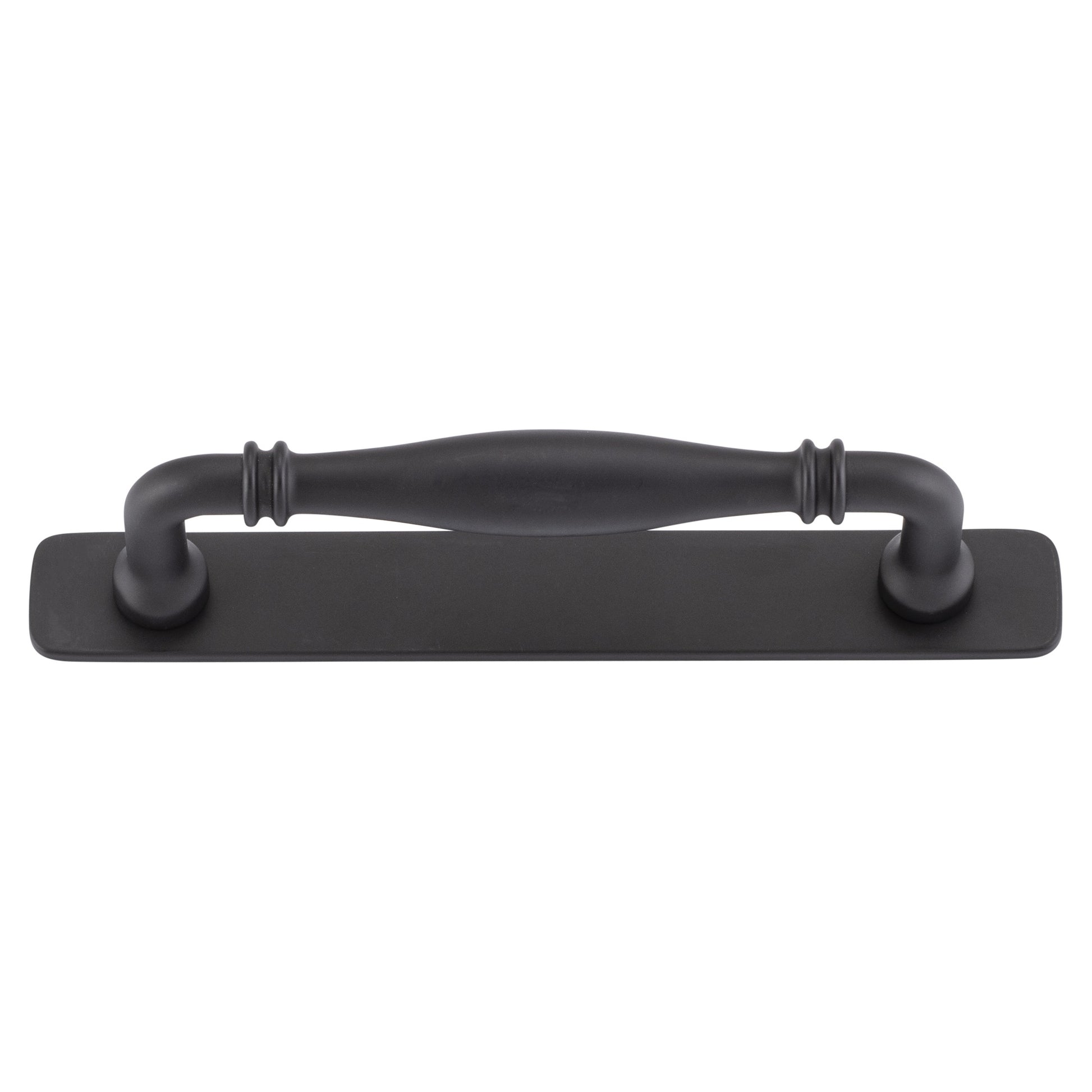 Sarlat Cabinet Pull with Backplate CTC128mm, Matt Black