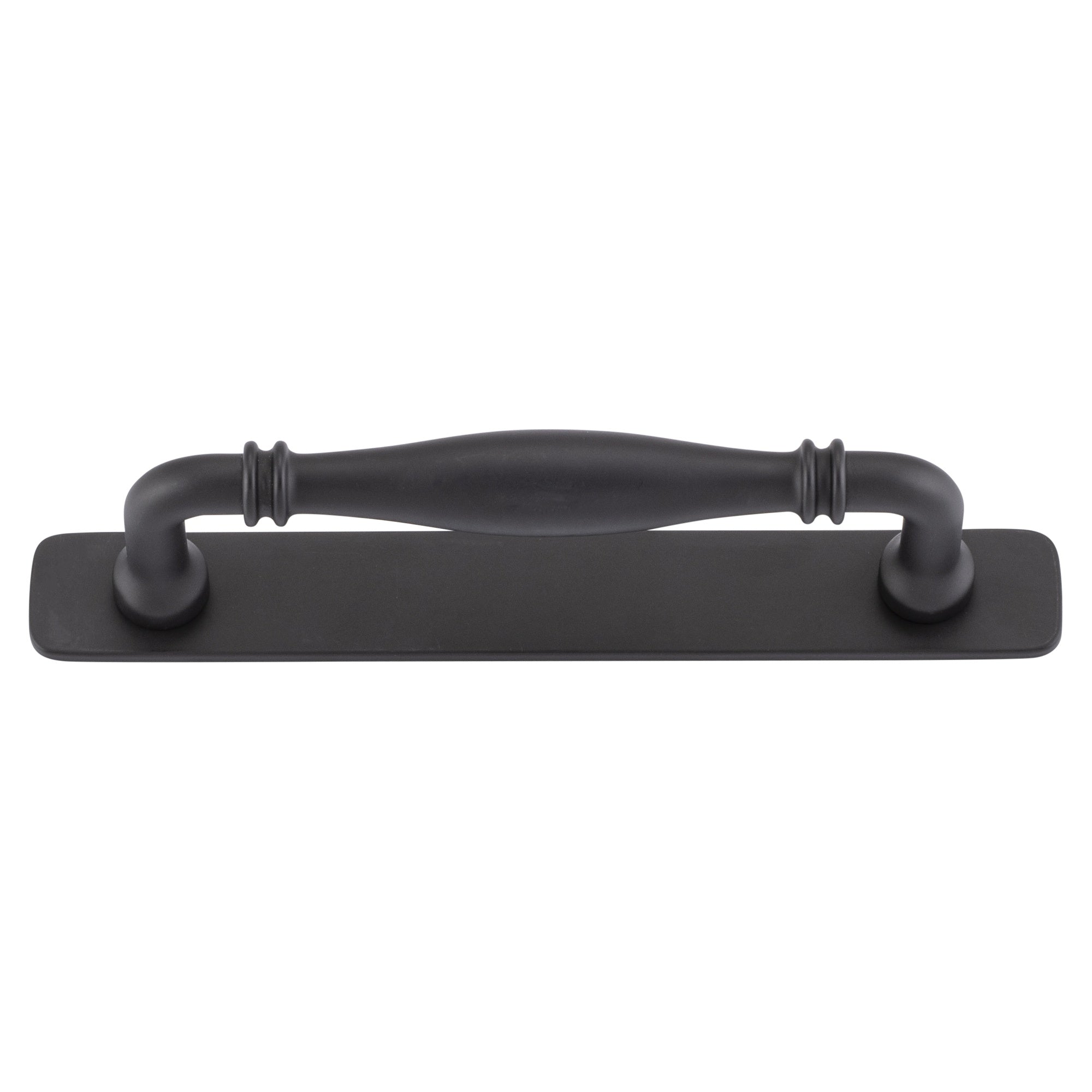 Sarlat Cabinet Pull with Backplate CTC128mm, Matt Black