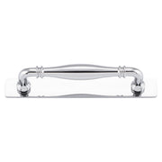 Sarlat Cabinet Pull with Backplate CTC128mm, Polished Chrome